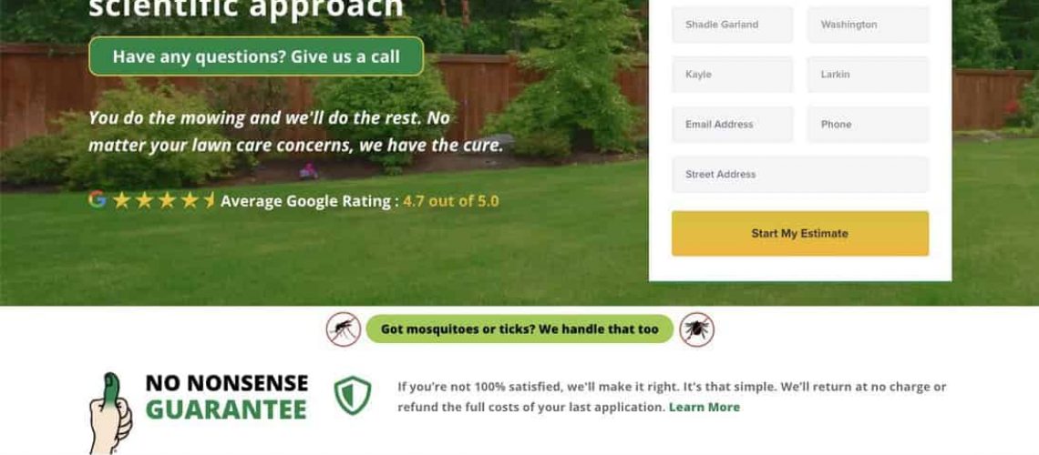 Lawn Care Landing Page